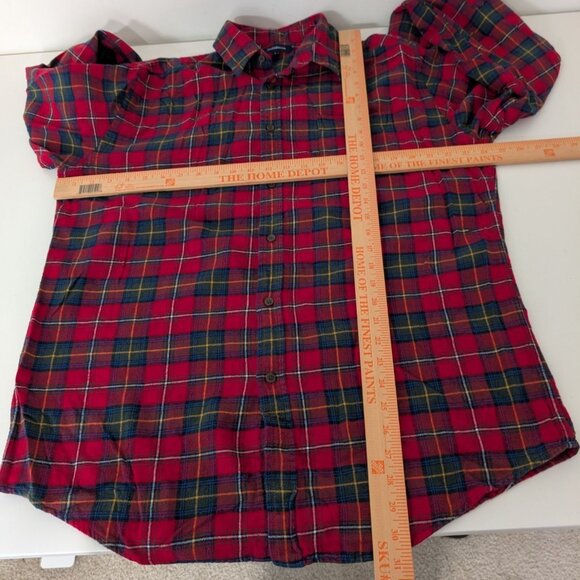 Croft & Barrow Flannel Plaid Shirt Mens Size Large Red Long Sleeve Button Down - Picture 9 of 11
